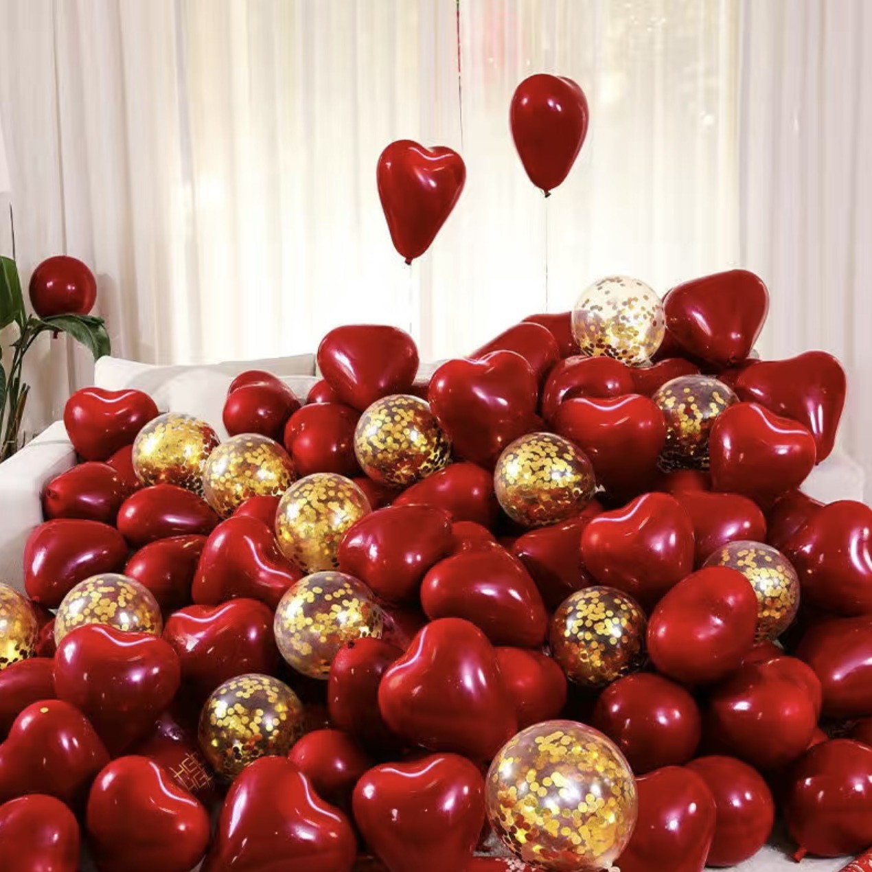 Globo de boda personalizado doble decoración de boda rojo granada artículos de boda globo de boda mayorista