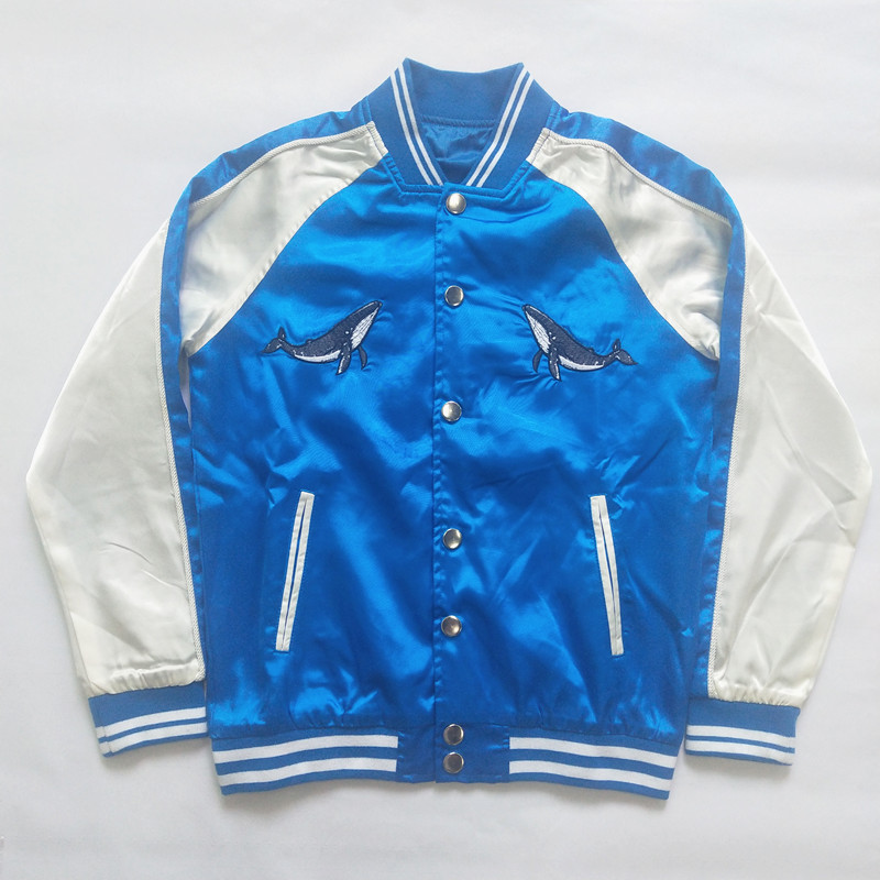 Factory Customized autumn and winter new double-layer European and American style shark large embroidered jacket fashion coat can be customized with pictures
