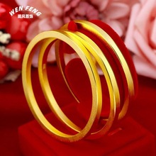 新品国潮古法四方传承仿金手镯铜镀金手环小红书抖音同款首饰批发