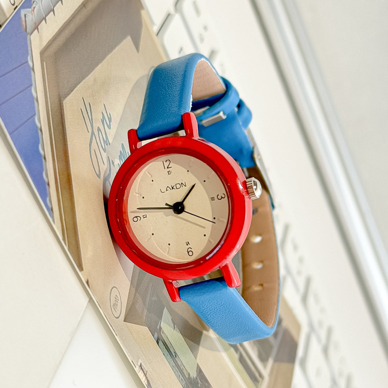 Ono Mildew Women's Watch Red and Blue Color Exquisite Small Small Niche Non-Contrasting Color Personalized High-Looking Quartz Watch for Women Ono Mildew Women's Watch Red and Blue Color Exquisite Small Small Niche Non-Contrasting Color Personalized High-Looking Quartz Watch for Women