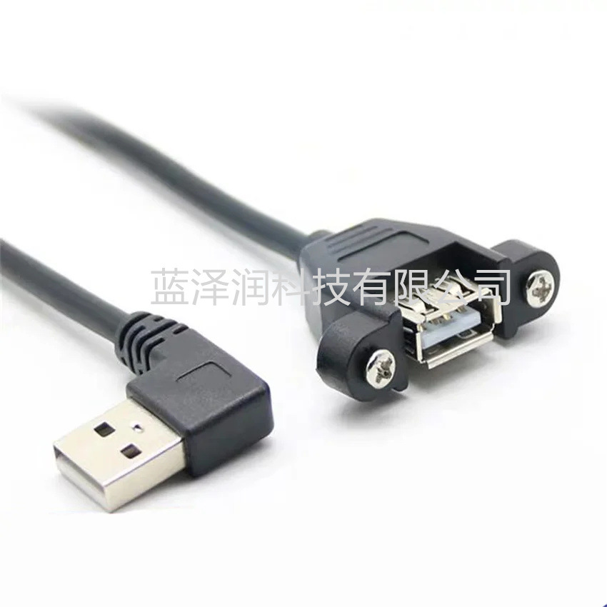 黑色全铜 USB 母头至方形打印机端口电缆和母头至固定耳打印机延