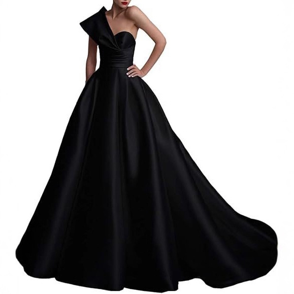 Aliexpress One-Shoulder Evening Dress Sexy Backless Party Ball Long Dress Simple and Elegant Elegant Dress