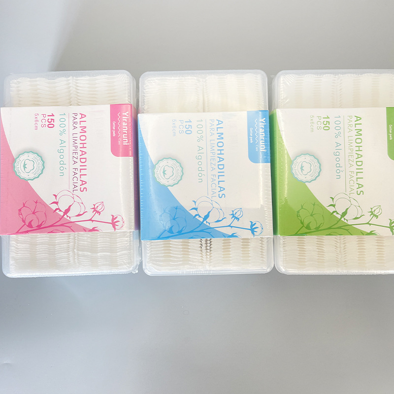 En caja de maquillaje desechable de doble cara de algodón removedor de maquillaje suave pieza de algodón belleza manicura limpie pieza removedor de maquillaje de doble cara Algodón