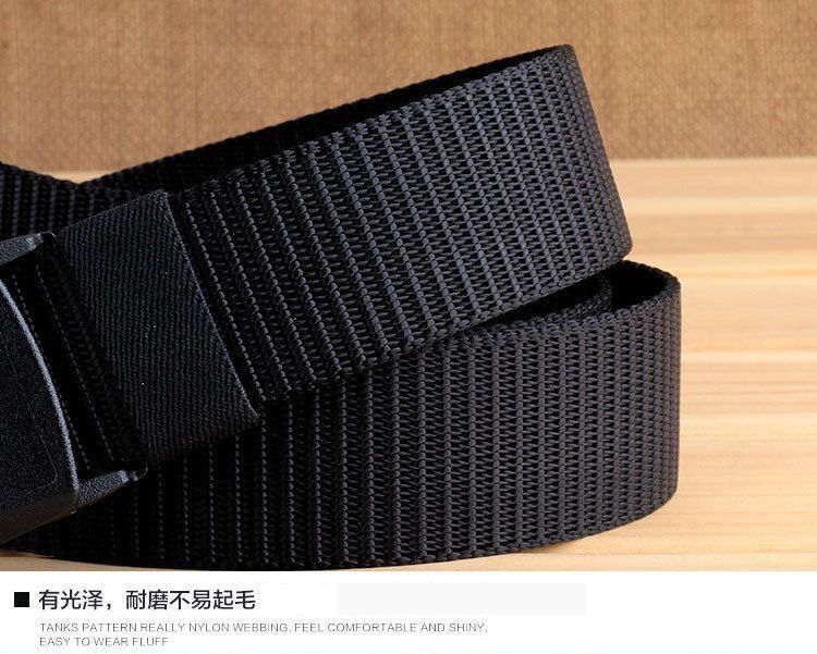 Men's Canvas Belt Student Military Training Sports Tactical Belt Outdoor Work Pants Versatile Thick Fabric Belt Cross-border Wholesale