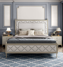 轻奢实木双人床后现代简约1.8米主卧网红床美式高档卧室家具组合