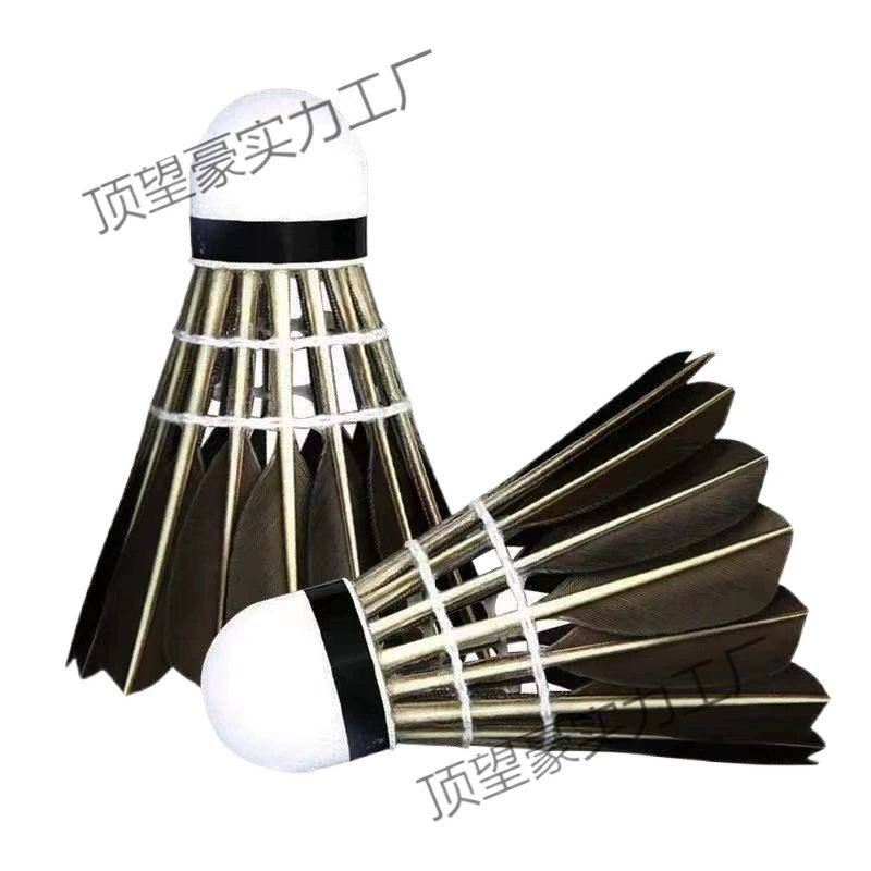 Badminton playing goose feathers. Student entertainment training ball