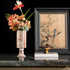 モダンでシンプルな大理石の花の装飾品、ソフトデコレーション、高級花瓶、モデルルーム、ホテルの装飾品