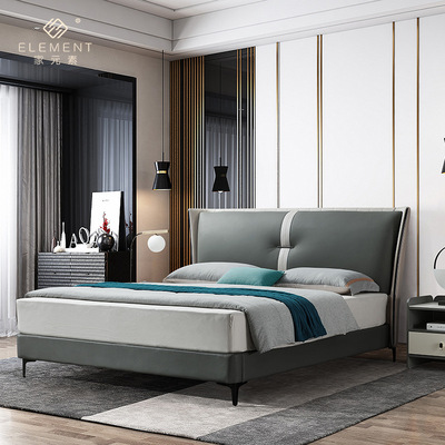 2022 new pattern Light extravagance Leather bed modern Simplicity Master Bedroom bedroom Storage Small apartment Double High-end Luxurious Marriage bed