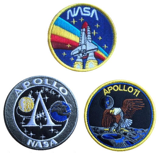国 家航 空 天局 标 志优 布贴机衣服补丁贴徽章布贴魔术贴 烫胶