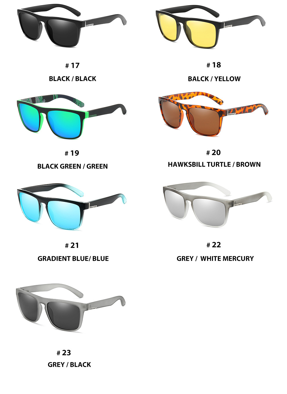 Lunettes De Soleil Rétro Carrées Polarisées – Style Punk, UV400, Noires – Unisexe
