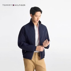 25春秋款Tommy 汤米防泼水撞色门襟拉链休闲立领运动夹克外套男款