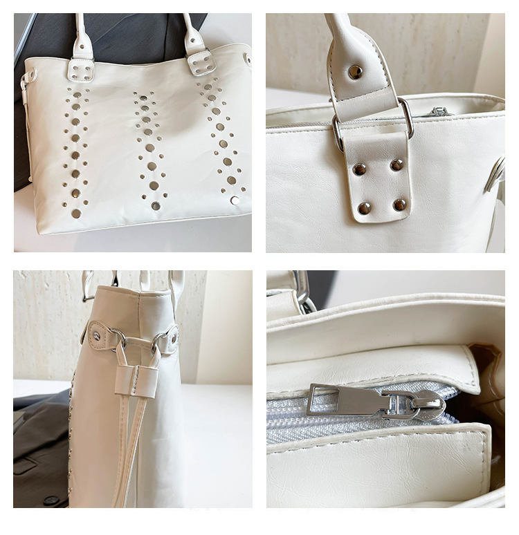 Trendy schoudertas met studs voor dames grote casual shopper_voghion.com