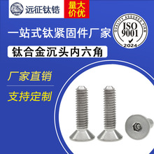 远征钛合金TC4沉头内六角螺丝螺栓平头机丝平杯螺钉M2.5M3M4M5M6