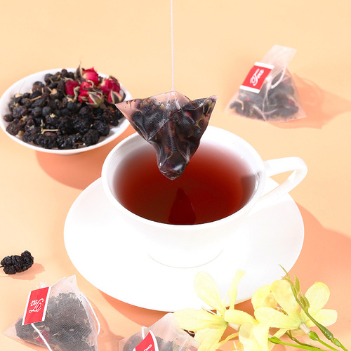 Black wolfberry mulberry rose tea 5g 10 bags rose tea triangle tea bag goddess anthocyanin health tea hair replacement
