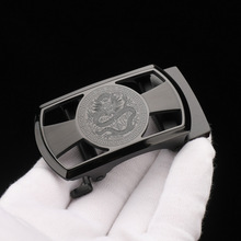 2024新款龙腾图案纯钢扣不锈钢自动扣头皮带头男士腰带裤带头时尚