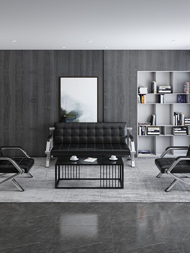 G3YN Reception Room Office Sofa and Coffee Table Set Simple Modern Business Meeting Simple Office Sofa for Three