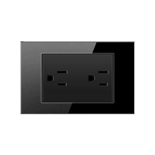 15a American standard 110v socket panel with USB tempered glass black wall switch Philippines foreign trade US regulations