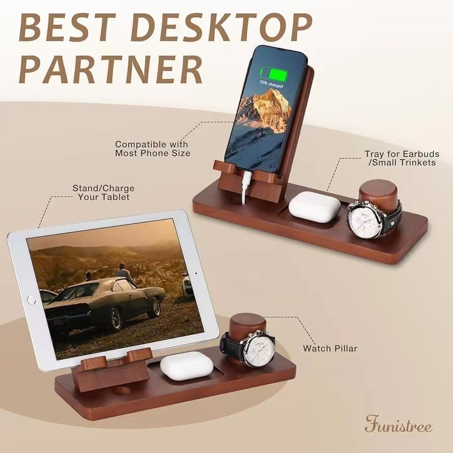 Creative wooden phone holder