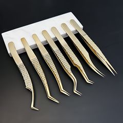 Eyelash tweezers, eyelash grafting, high-precision eyelash artist special golden feather flowering false eyelash tool clip set
