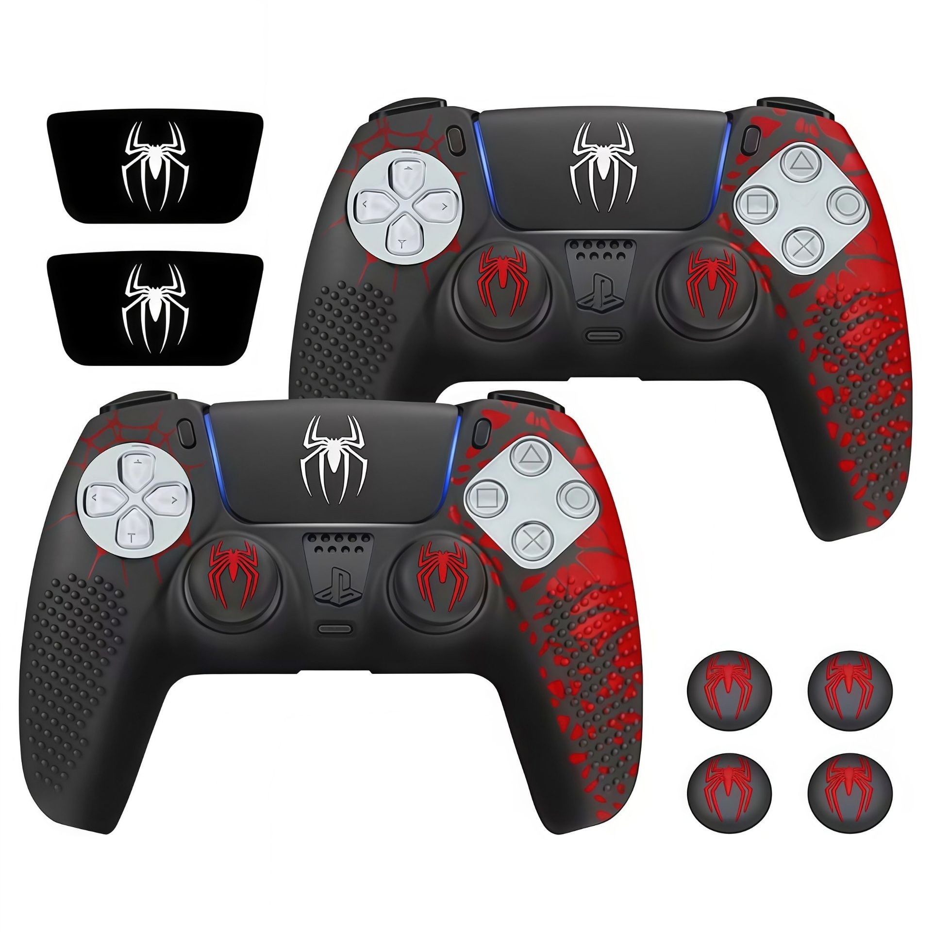 Spider-Man PS5 cubierta de mango P5 cubierta de silicona sombrera de rocker pegatinas de mango de juego una pieza