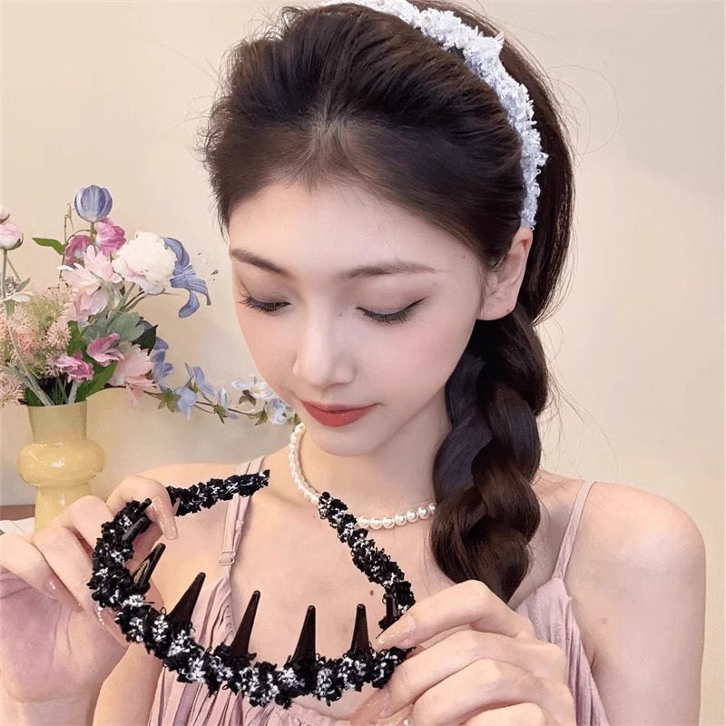 Wave Hairband 2025 nuevo cabello roto acabado tarjeta de cabello lavado de cara prensado cabello de cabello de mujer flojo artefacto de cráneo alto