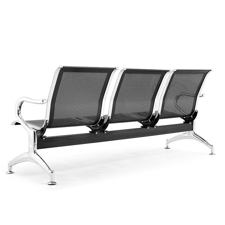 Venta al por mayor Silla de espera de acero laminado en frío Silla de fila de aeropuerto con silla pública de fila Silla de espera de hospital asiento de estación de galvanoplastia