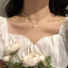 Zirconium from pearl, necklace, fashionable short chain for key bag , Japanese and Korean, fitted