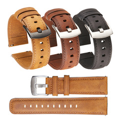 Crazy Horse genuine leather watch strap smart quick release watch strap nubuck leather strap soft 20/22m