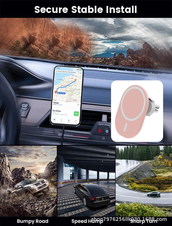 15W Magnetic Car Wireless Charger Navigation Bracket Car Wireless Charger Car Charger Magnetic Wireless Charger