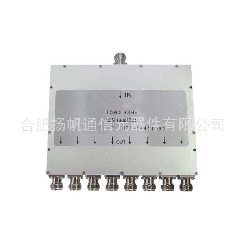 0.6-3.9GHz 50W 11.5dB插损 高隔离 8路功分器 N母型接口