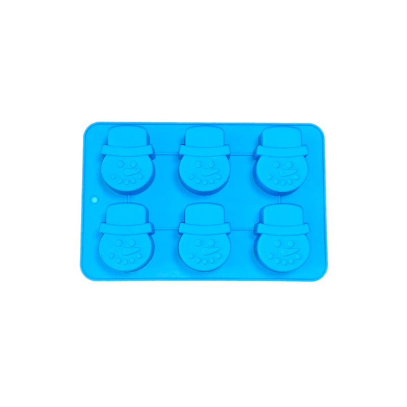 6连圣诞节雪人蛋糕模具硅胶制品烘焙工具微波炉烤盘厂家批发