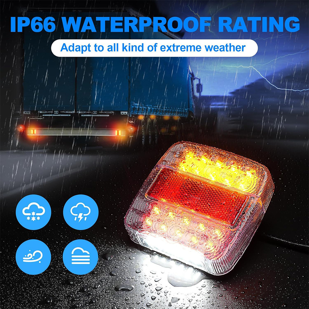 Cross-border truck brake light 12V truck trailer electronic turn signal light 26LED license plate light spot tail light