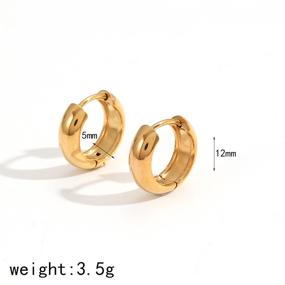 Pendientes de acero de titanio de moda que no se decoloran, con un toque de alta gama, en forma de U de oro de 18 quilates, pequeños, únicos y sencillos.