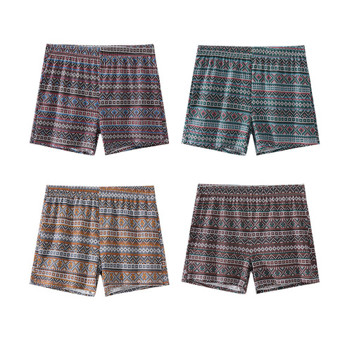 New style retro printed cotton arroo pants, men's boxers, loose home shorts, retro style boxer men's pants