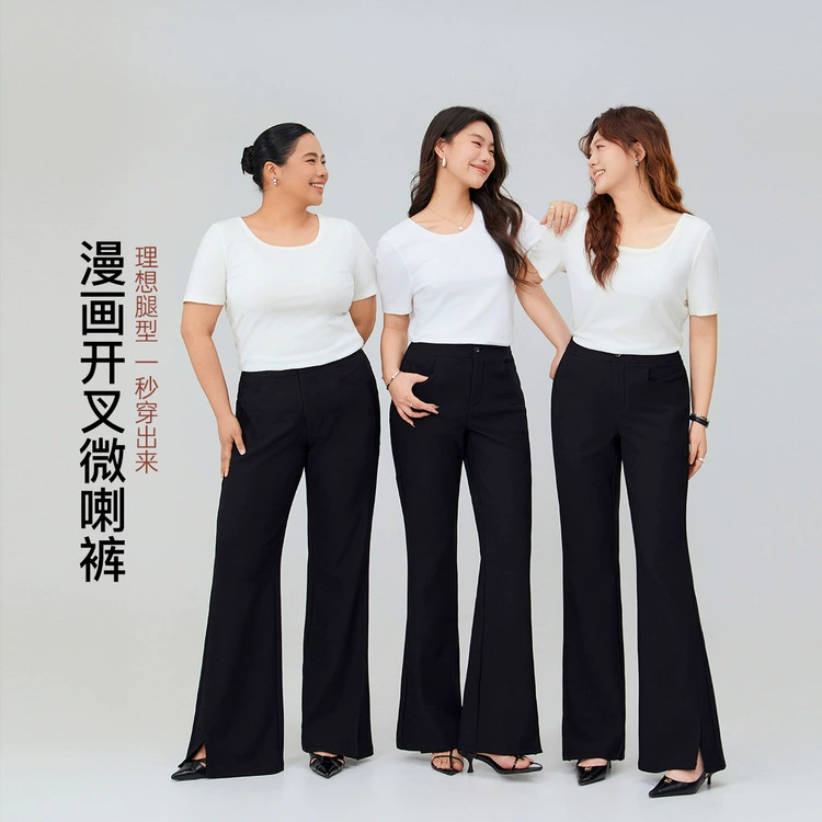 [Комические ножки с открытыми вилками микро-лахамы] Нулевые маленькие черные брюки, скальные большие женские толстые мм летние новые