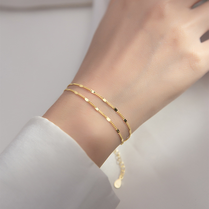 INS Simple and Fresh Double-Layer Bracelet Female Sweet Graceful and Fashionable Lady Bracelet 2021 