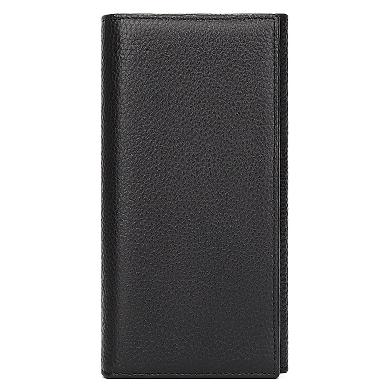 Portofel casual din piele pentru bărbați, strat de piele de vacă, lung, cu poziții multiple pentru carduri, capacitate mare, geantă de mână din piele_voghion.com