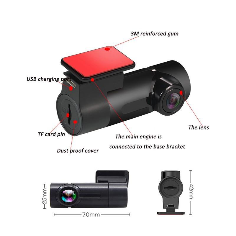Car-Mounted Screenless Wifi Version Driving Recorder 1080P Night Vision No Installation Required Mobile Phone Connection Single Mirror Rearview Mirror