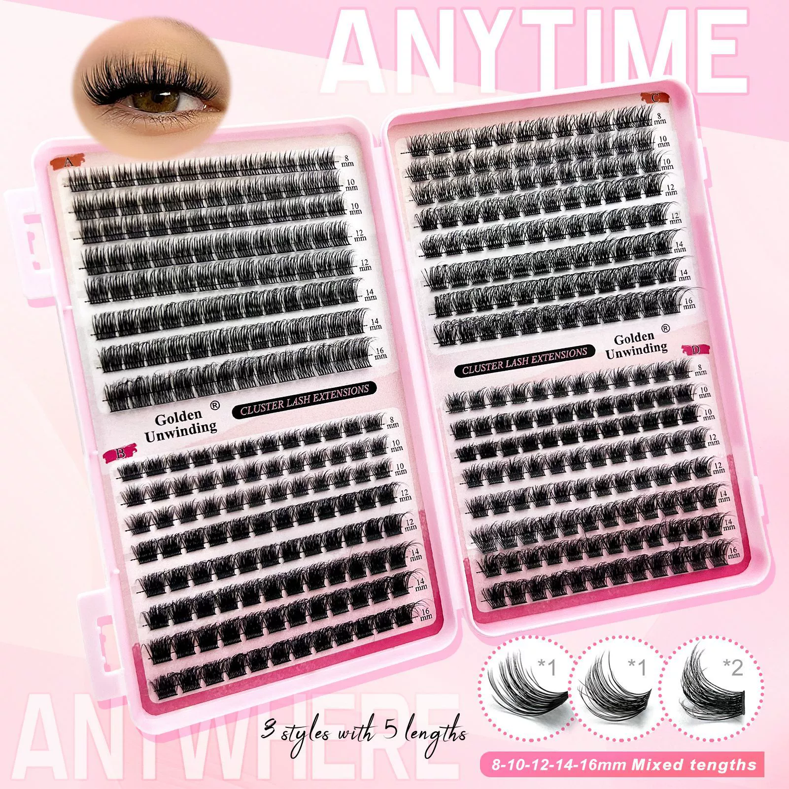 Capacious mixed false eyelashes for eyelashes, 32