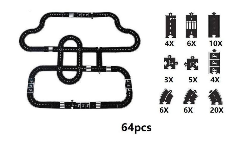 イン子供の車の高速道路スプライシングトラックパズルおもちゃ高速道路構築 PVC ソフトゴムおもちゃ|undefined