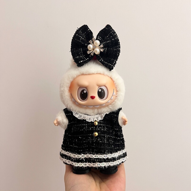Labubu ベビー服ビニールラブブ 17 センチメートル人形かわいいドレスアップカジュアルスーツスカートぬいぐるみ服|undefined