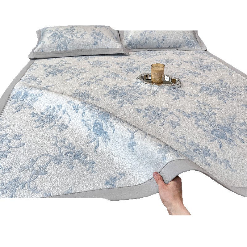 Madre e infante clase A doble espuma Jacquard PF alfombra de verano alfombra de seda de hielo lavable con máquina alfombra de aire acondicionado de vinilo frijoles