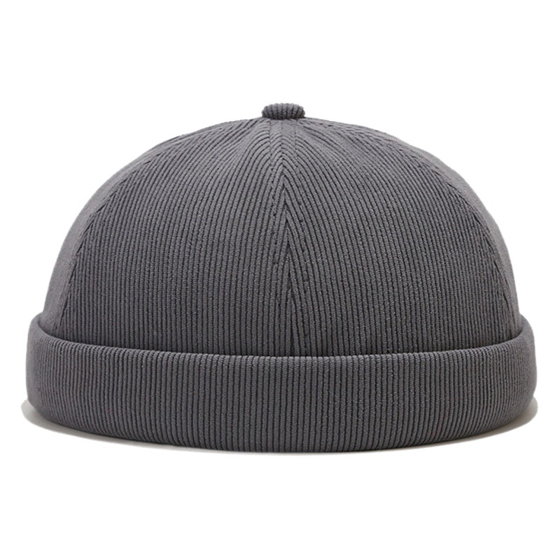 Otoño e invierno nuevo color puro simple sombrero de propietario de pana sombrero de melón retro artístico de moda de los hombres sombrero rojo neto de las mujeres