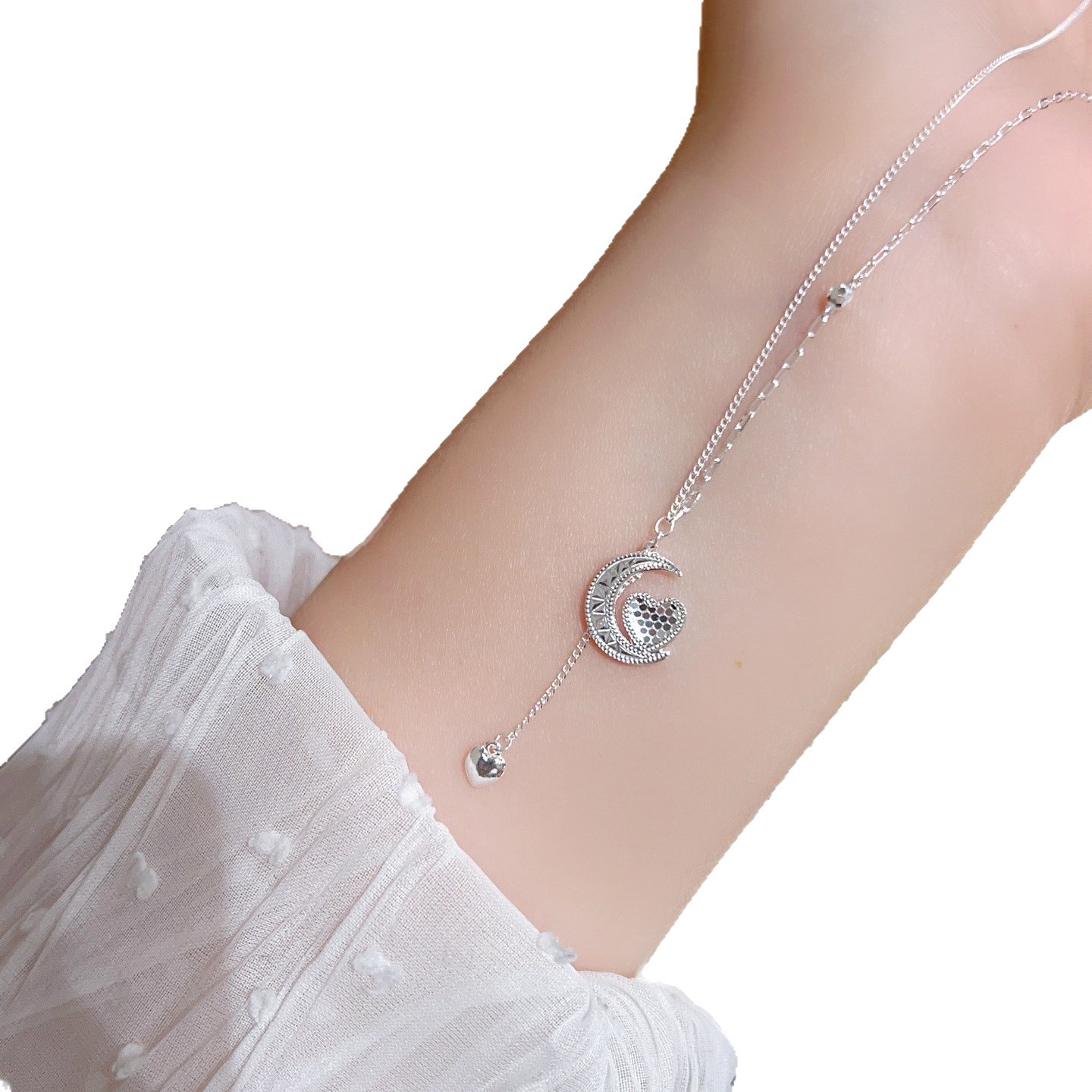 S999 plata esterlina mariposa flange collar de cuatro hojas diseño de nicho femenino de alta calidad lujo ligero cadena de clavícula para regalar a su novia