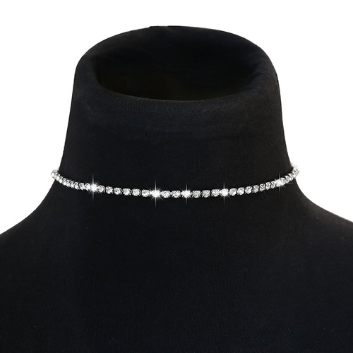 European and American minimalist style diamond pendant necklace for women, clavicle necklace choker, best-selling item