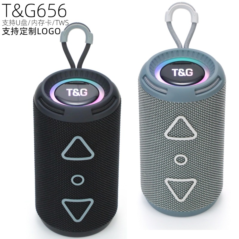 새로운 국경 블루투스 오디오 TG656 홈 카드 LED 야외 서브 우퍼 휴대용 선물 무선 스피커