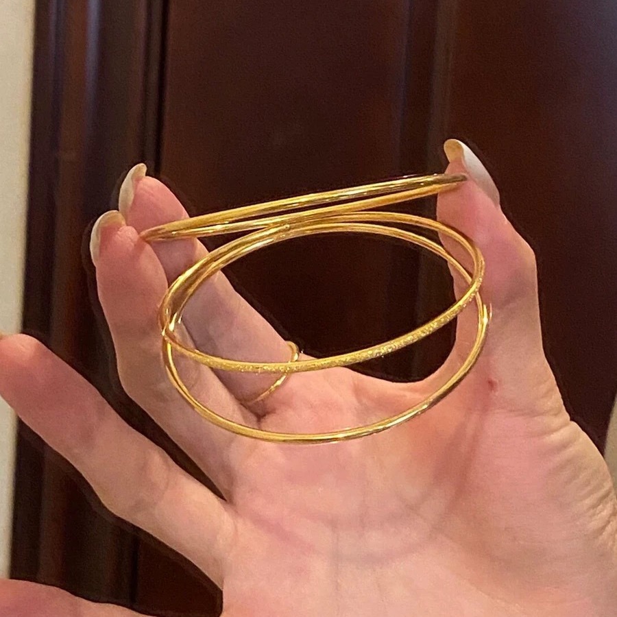 Jindian Same-style Three-generation Three-generation Three-generation Bracelet Women's Superior Sense Two-light One-sand Long-standing Color-free All-_voghion.com