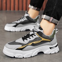 Men's Shoes 2024 Spring New Sports and Casual Trendy Shoes Men's Thick Sole, High Height, Low Help Work Clothes Martin Shoes Men's Outdoor Shoes