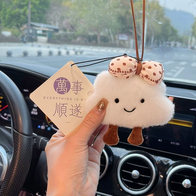 film rearview mirror ornaments, Car hanging - everything-goes-smoothly-polka-dot-knot-clouds-pendant-free-aromatherapy-tablets