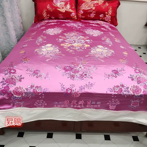 ㊁ツFull flower snow blue powder thickened quilt lining